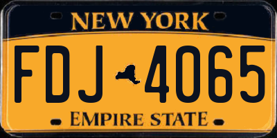 NY license plate FDJ4065