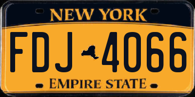 NY license plate FDJ4066