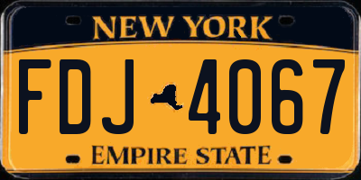 NY license plate FDJ4067