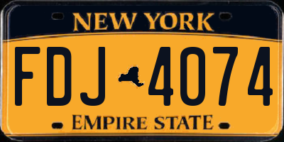NY license plate FDJ4074