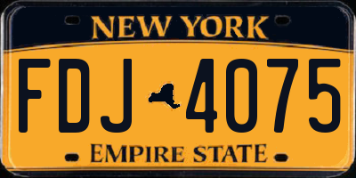 NY license plate FDJ4075