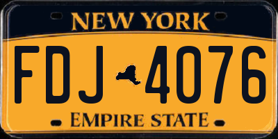NY license plate FDJ4076