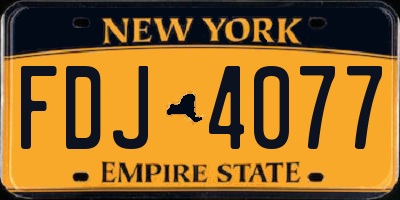 NY license plate FDJ4077