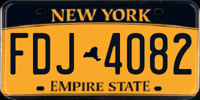 NY license plate FDJ4082