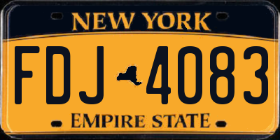 NY license plate FDJ4083