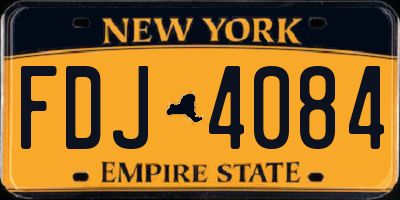 NY license plate FDJ4084