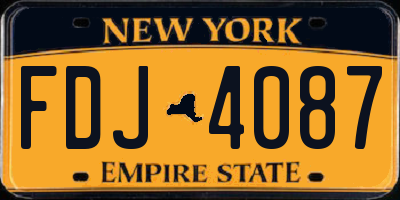 NY license plate FDJ4087