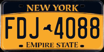 NY license plate FDJ4088