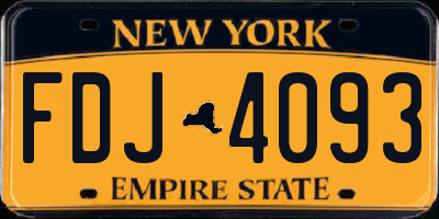 NY license plate FDJ4093