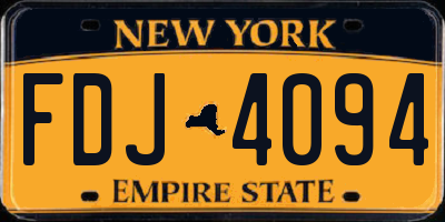 NY license plate FDJ4094