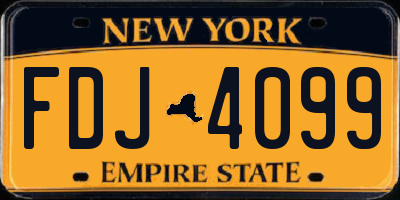 NY license plate FDJ4099