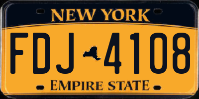 NY license plate FDJ4108