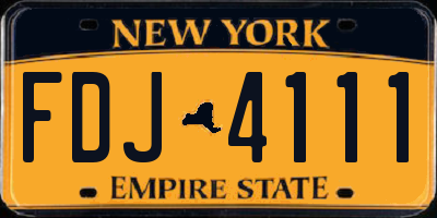 NY license plate FDJ4111