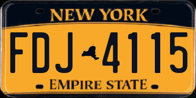 NY license plate FDJ4115