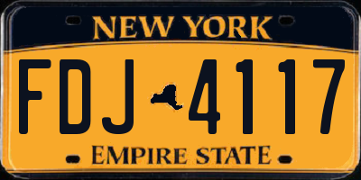 NY license plate FDJ4117