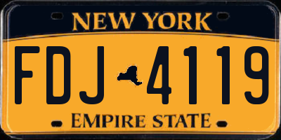NY license plate FDJ4119