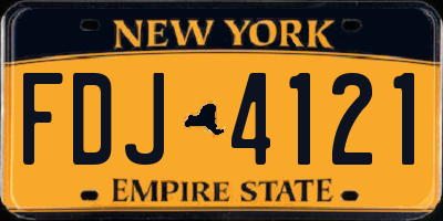 NY license plate FDJ4121