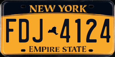 NY license plate FDJ4124