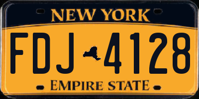 NY license plate FDJ4128
