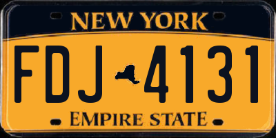 NY license plate FDJ4131