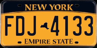 NY license plate FDJ4133