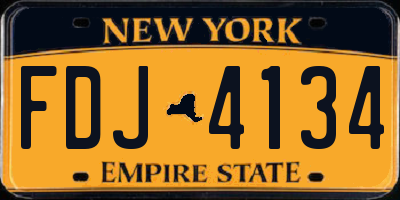 NY license plate FDJ4134