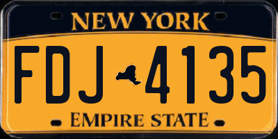 NY license plate FDJ4135