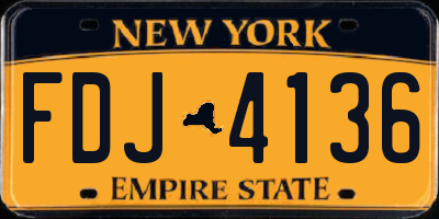 NY license plate FDJ4136