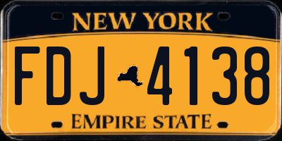 NY license plate FDJ4138