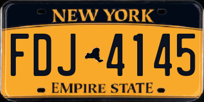 NY license plate FDJ4145