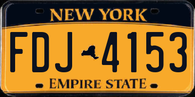 NY license plate FDJ4153