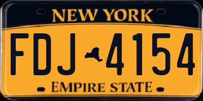 NY license plate FDJ4154