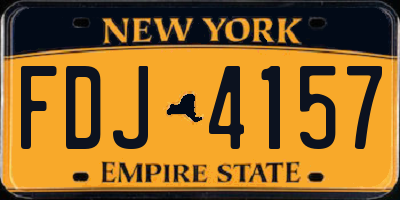 NY license plate FDJ4157