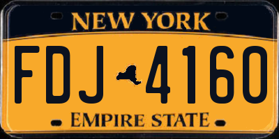 NY license plate FDJ4160