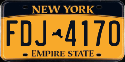 NY license plate FDJ4170