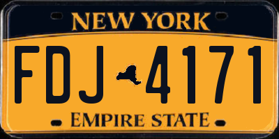 NY license plate FDJ4171
