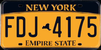 NY license plate FDJ4175