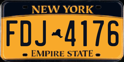 NY license plate FDJ4176