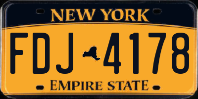 NY license plate FDJ4178