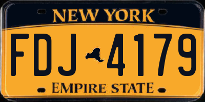 NY license plate FDJ4179
