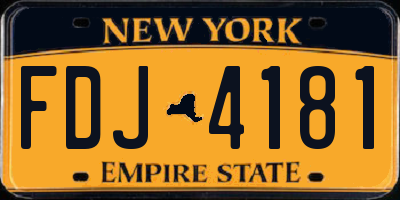 NY license plate FDJ4181
