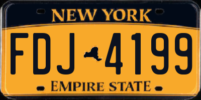 NY license plate FDJ4199
