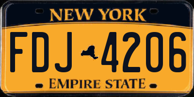NY license plate FDJ4206