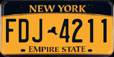 NY license plate FDJ4211