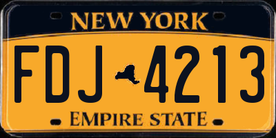NY license plate FDJ4213