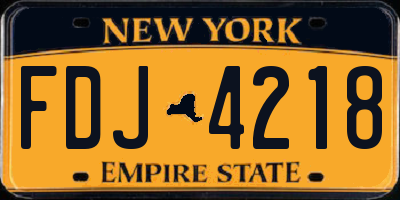 NY license plate FDJ4218
