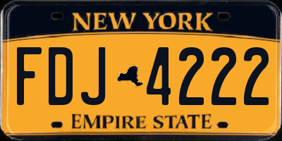 NY license plate FDJ4222