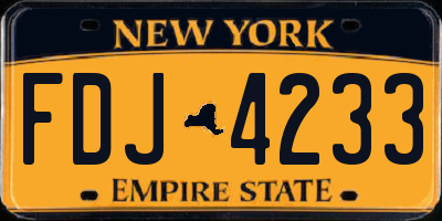 NY license plate FDJ4233