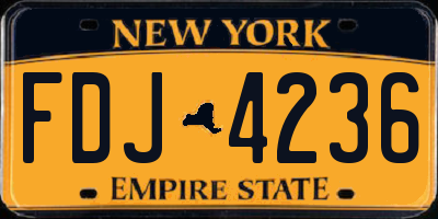 NY license plate FDJ4236