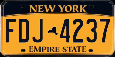 NY license plate FDJ4237